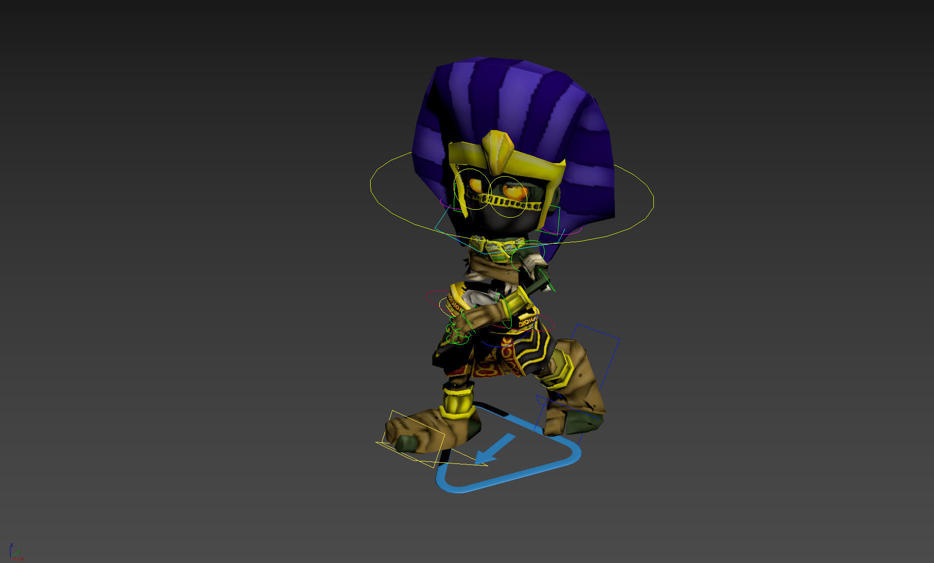 Pharaoh Game Character RIGGED 3D Hand-painted Low-poly 3D model Low-poly 3D model_17