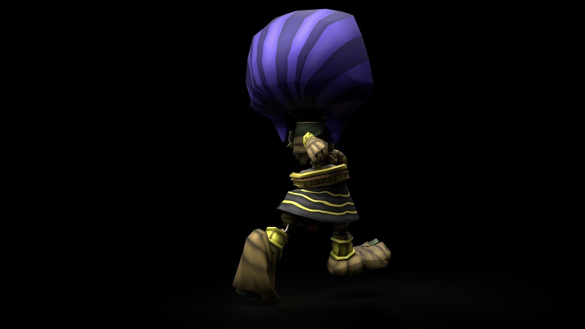 Pharaoh Game Character RIGGED 3D Hand-painted Low-poly 3D model Low-poly 3D model_5