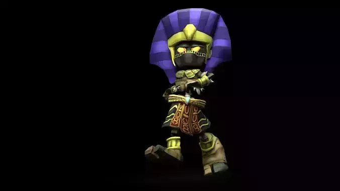 Pharaoh Game Character RIGGED 3D Hand-painted Low-poly 3D model Low-poly 3D model Pharaoh Game Character RIGGED 3D Hand-painted Low-poly 3D model Low-poly 3D model