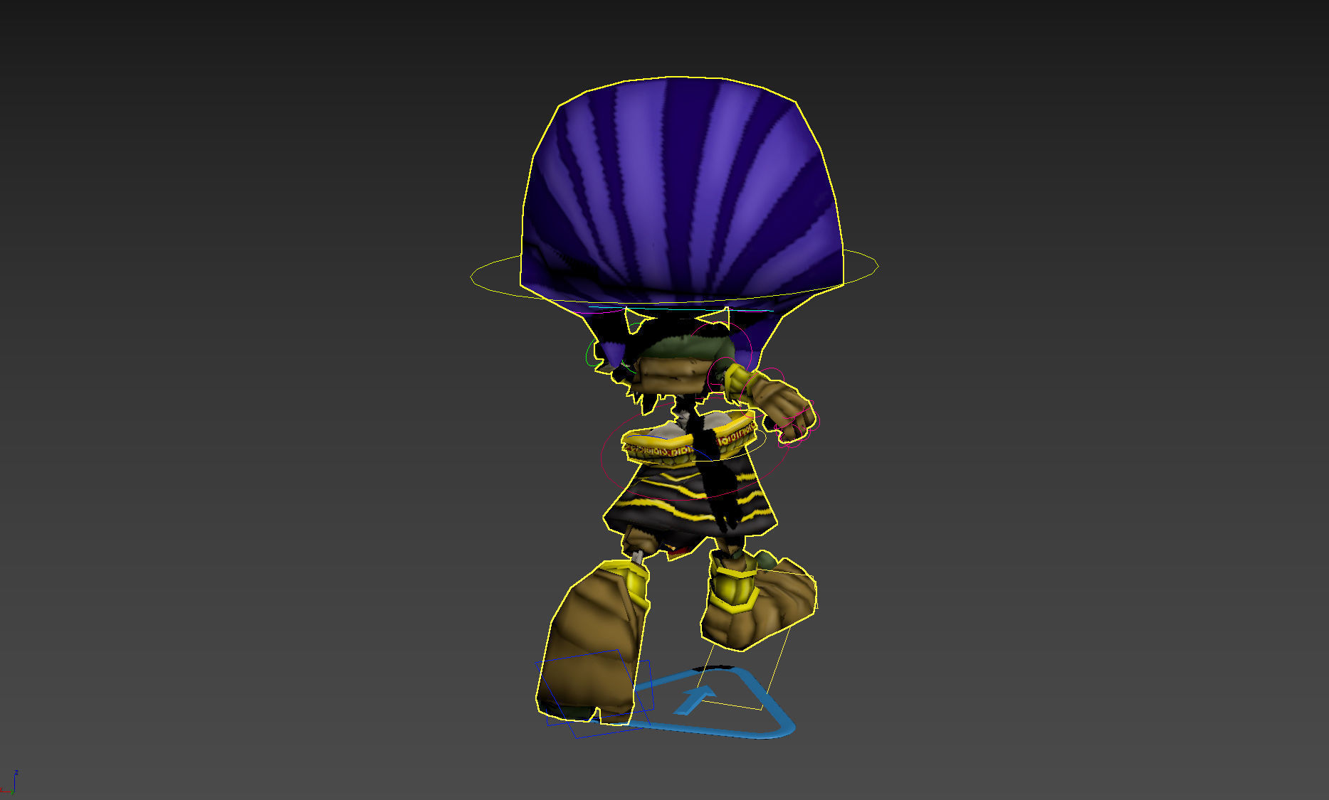 Pharaoh Game Character RIGGED 3D Hand-painted Low-poly 3D model Low-poly 3D model_14