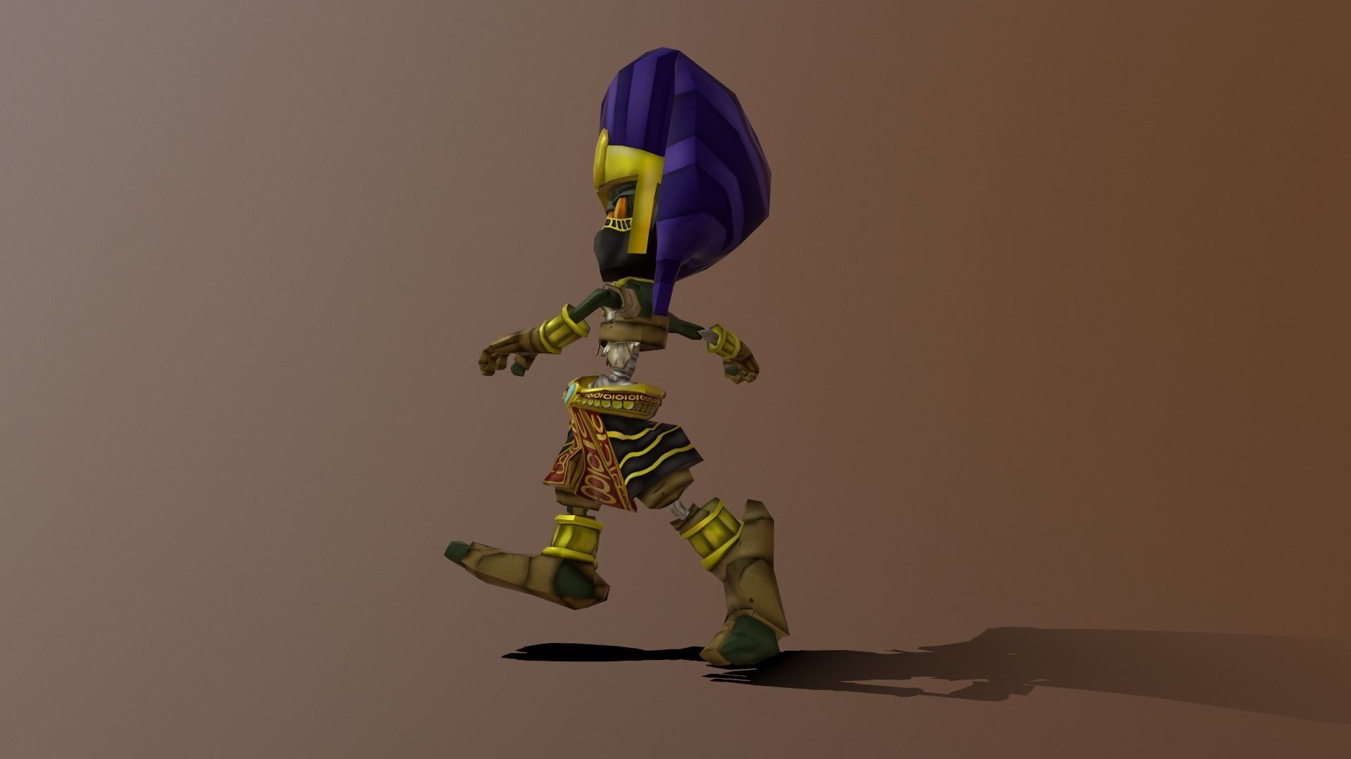 Pharaoh Game Character RIGGED 3D Hand-painted Low-poly 3D model Low-poly 3D model_22