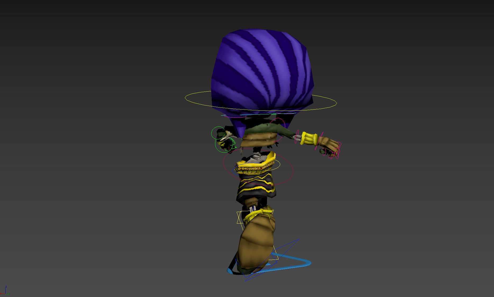 Pharaoh Game Character RIGGED 3D Hand-painted Low-poly 3D model Low-poly 3D model_19