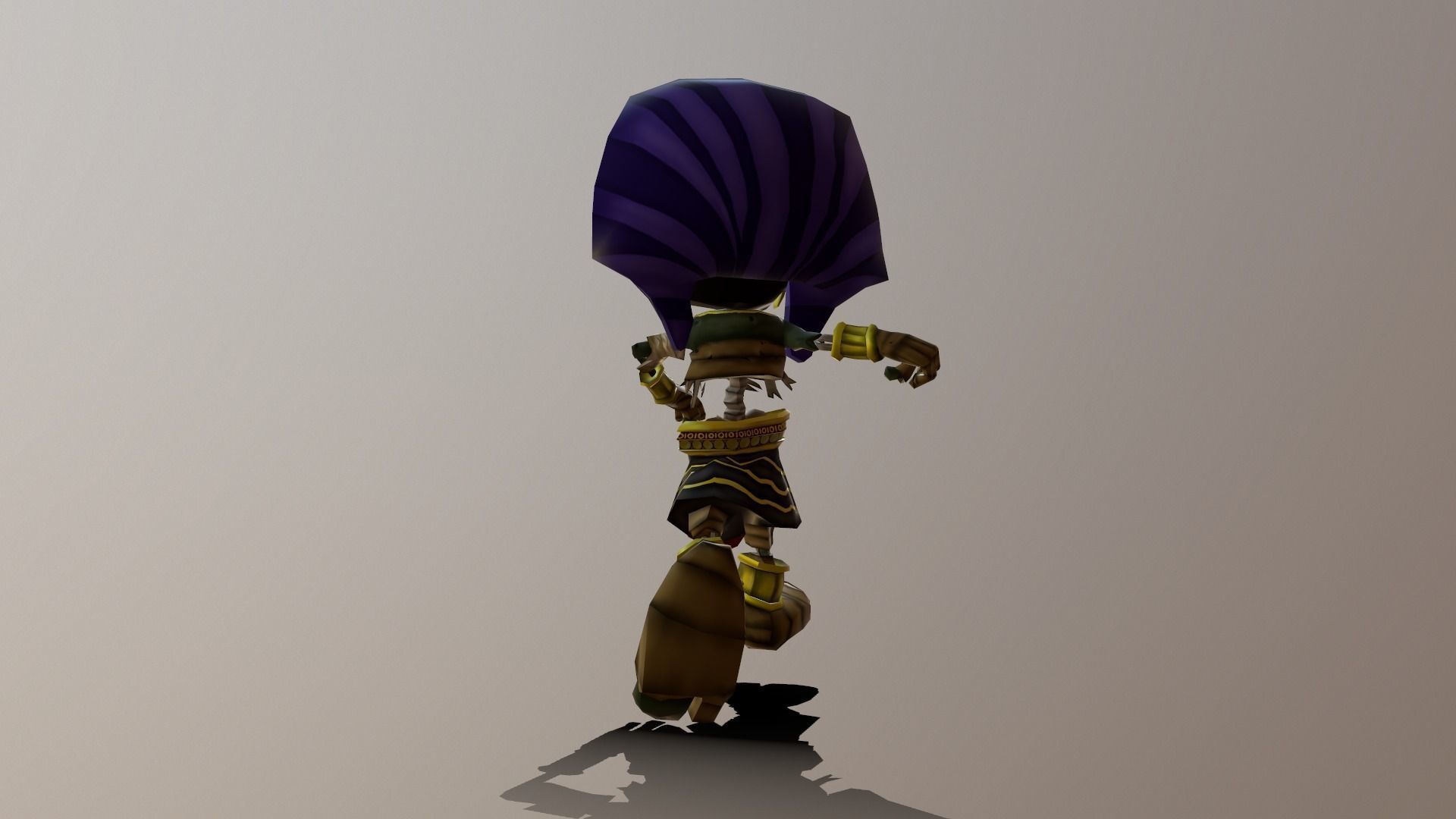Pharaoh Game Character RIGGED 3D Hand-painted Low-poly 3D model Low-poly 3D model_24