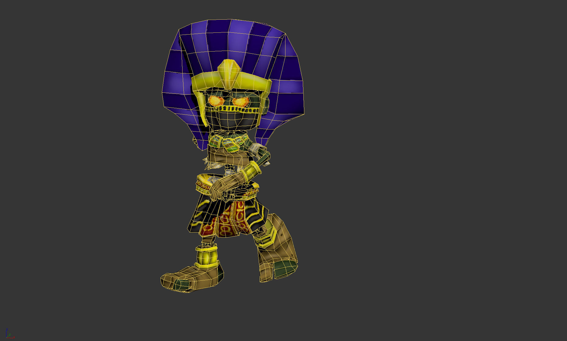 Pharaoh Game Character RIGGED 3D Hand-painted Low-poly 3D model Low-poly 3D model_15