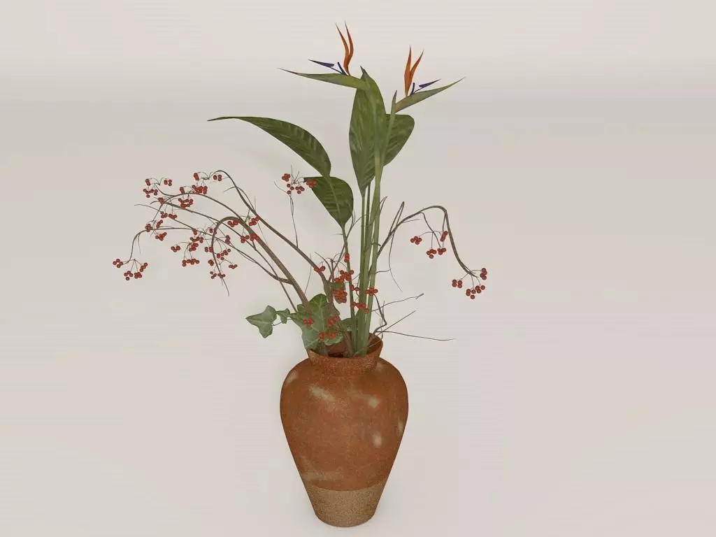 flower vase plant free Free 3D model
