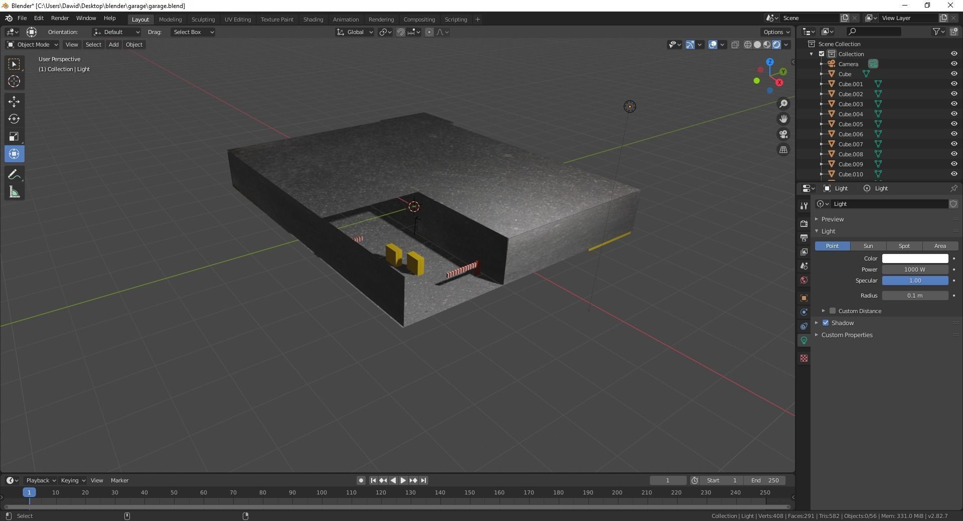 Underground garage with texture blender 3D model_3
