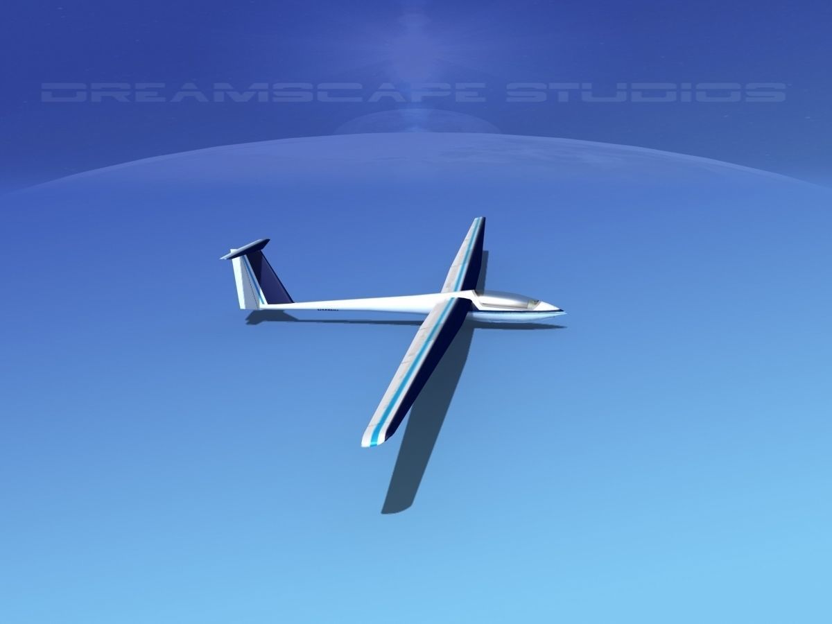 Schleicher ASW 22 Sailplane V06 3D model_4