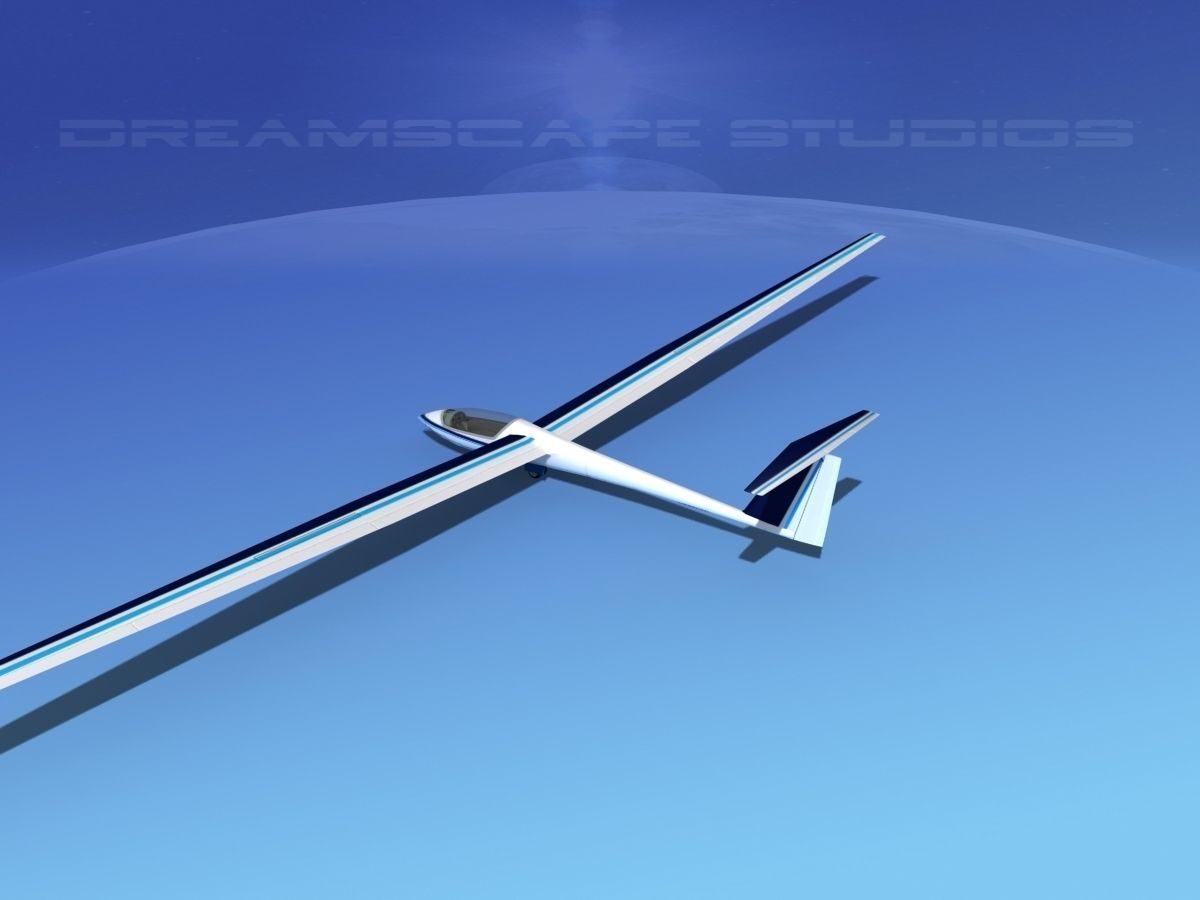 Schleicher ASW 22 Sailplane V06 3D model_8