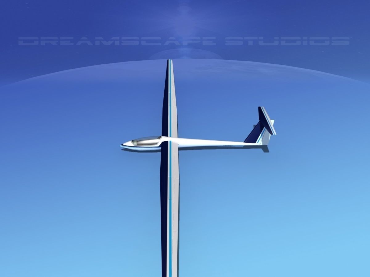 Schleicher ASW 22 Sailplane V06 3D model_9
