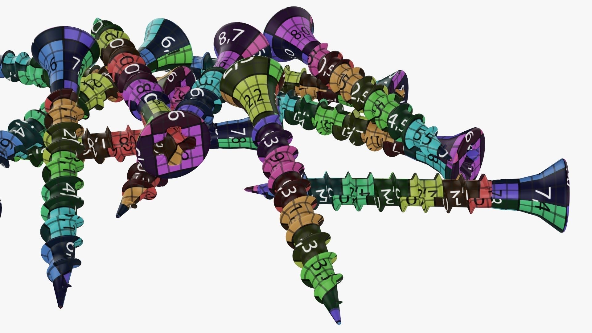 Wood metal screws 01 3D model_13