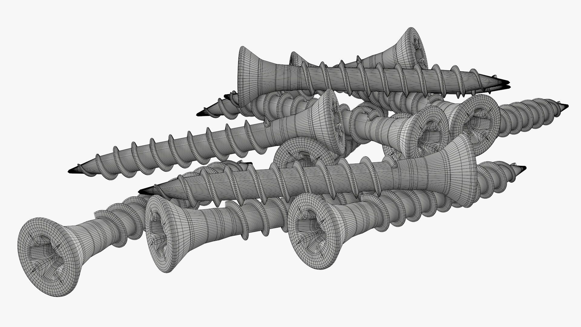Wood metal screws 01 3D model_7