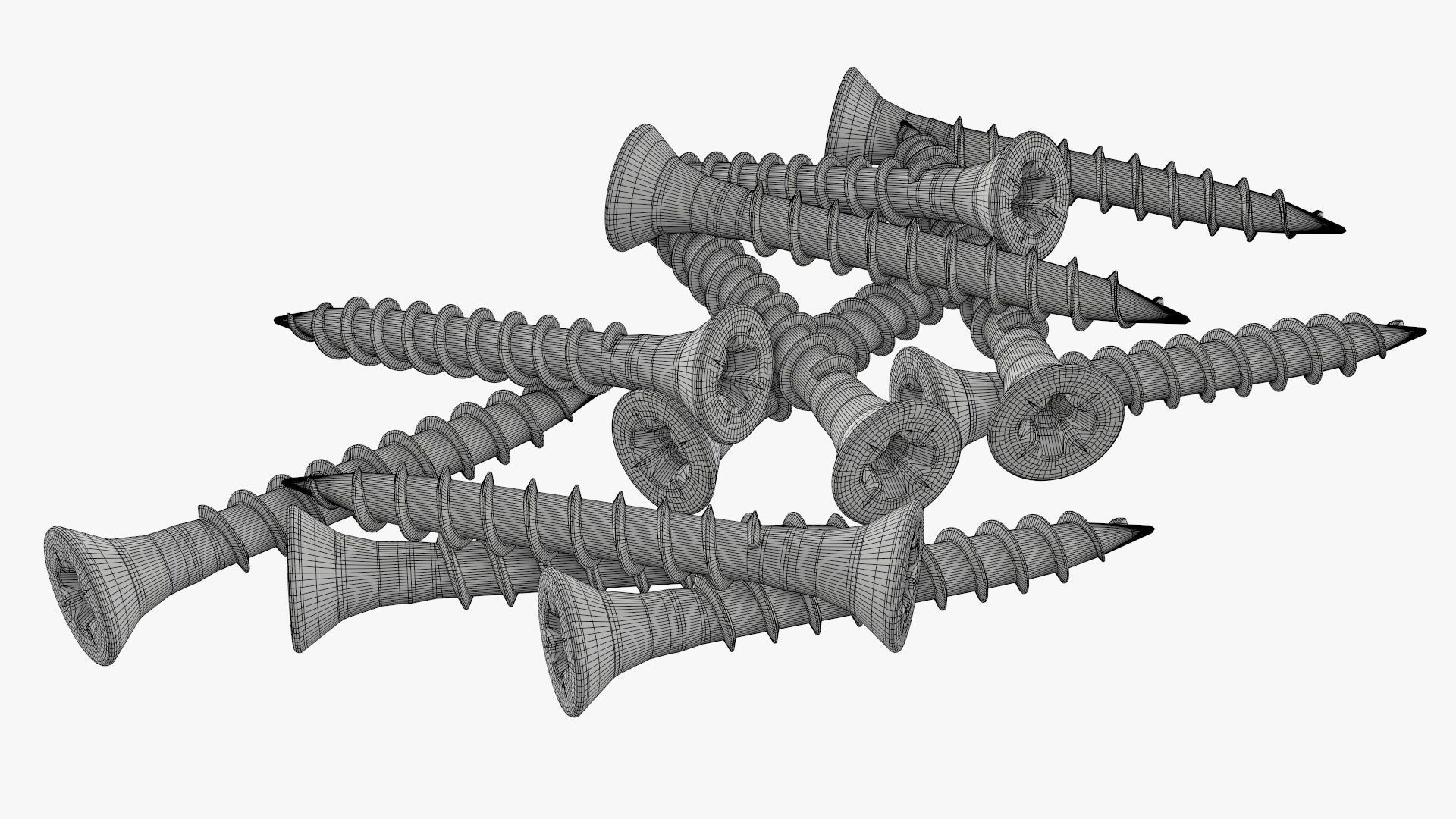 Wood metal screws 01 3D model_6