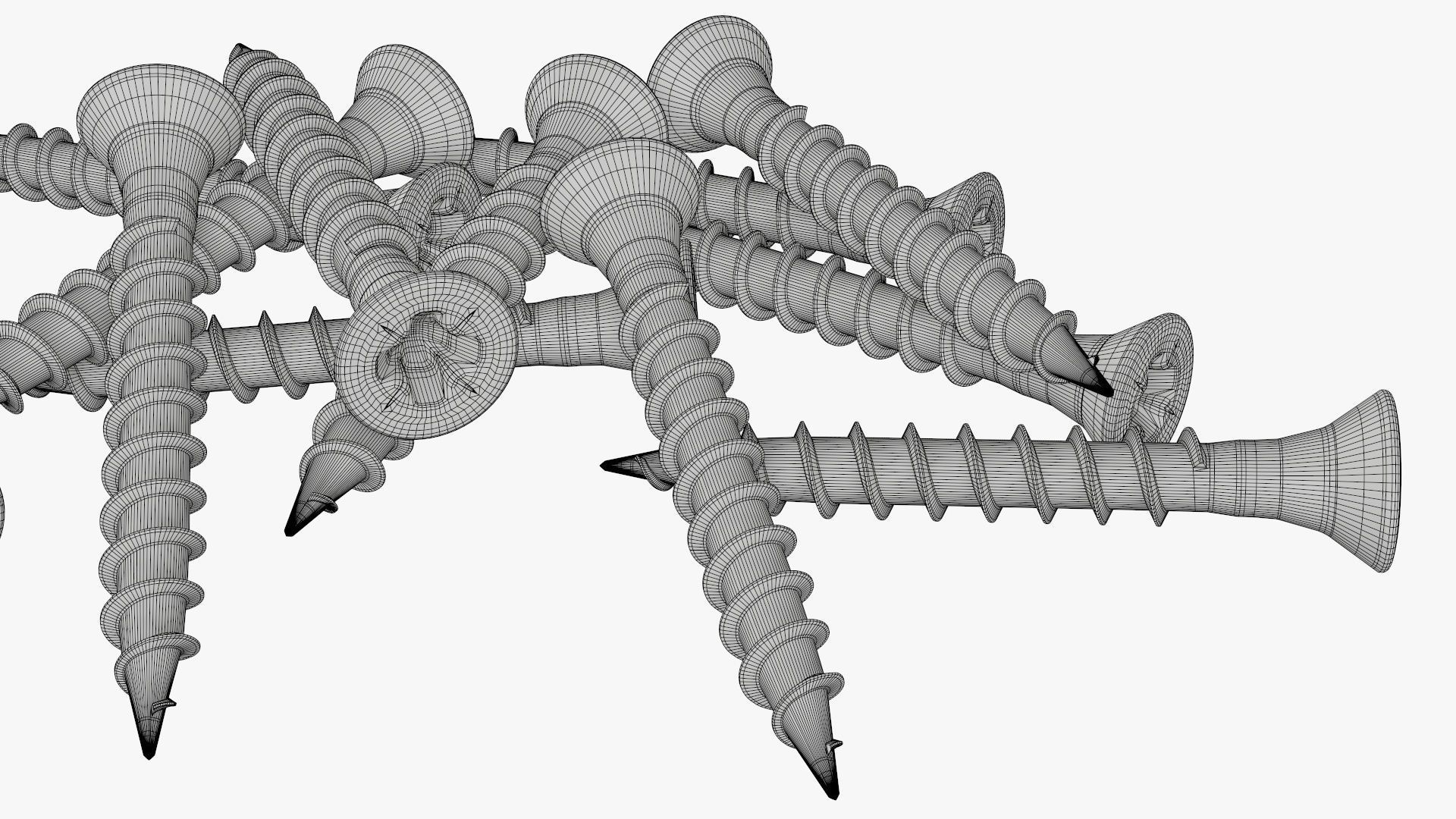 Wood metal screws 01 3D model_8