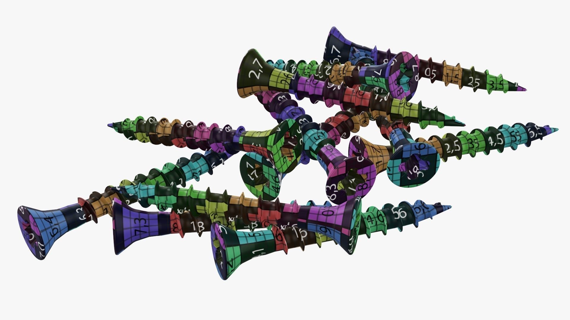 Wood metal screws 01 3D model_11