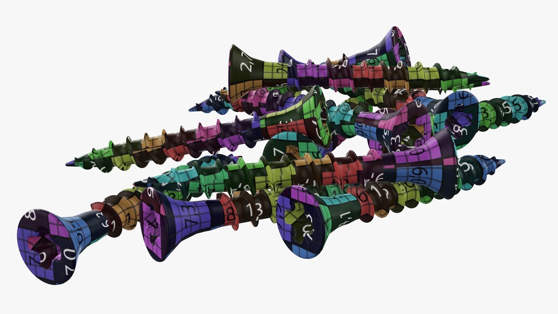 Wood metal screws 01 3D model_12