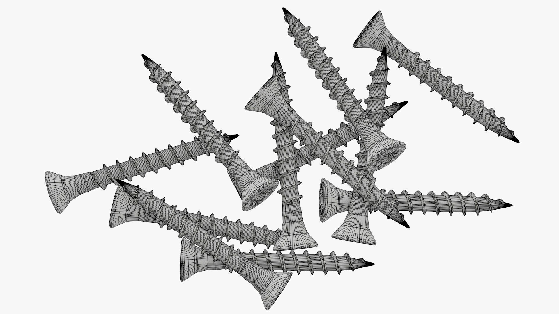 Wood metal screws 01 3D model_10