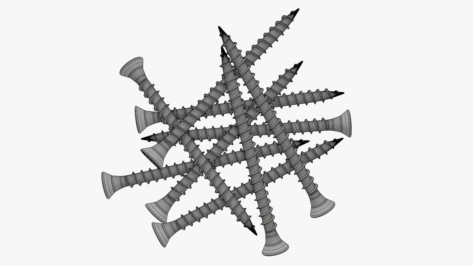 Wood metal screws 02 3D model_9