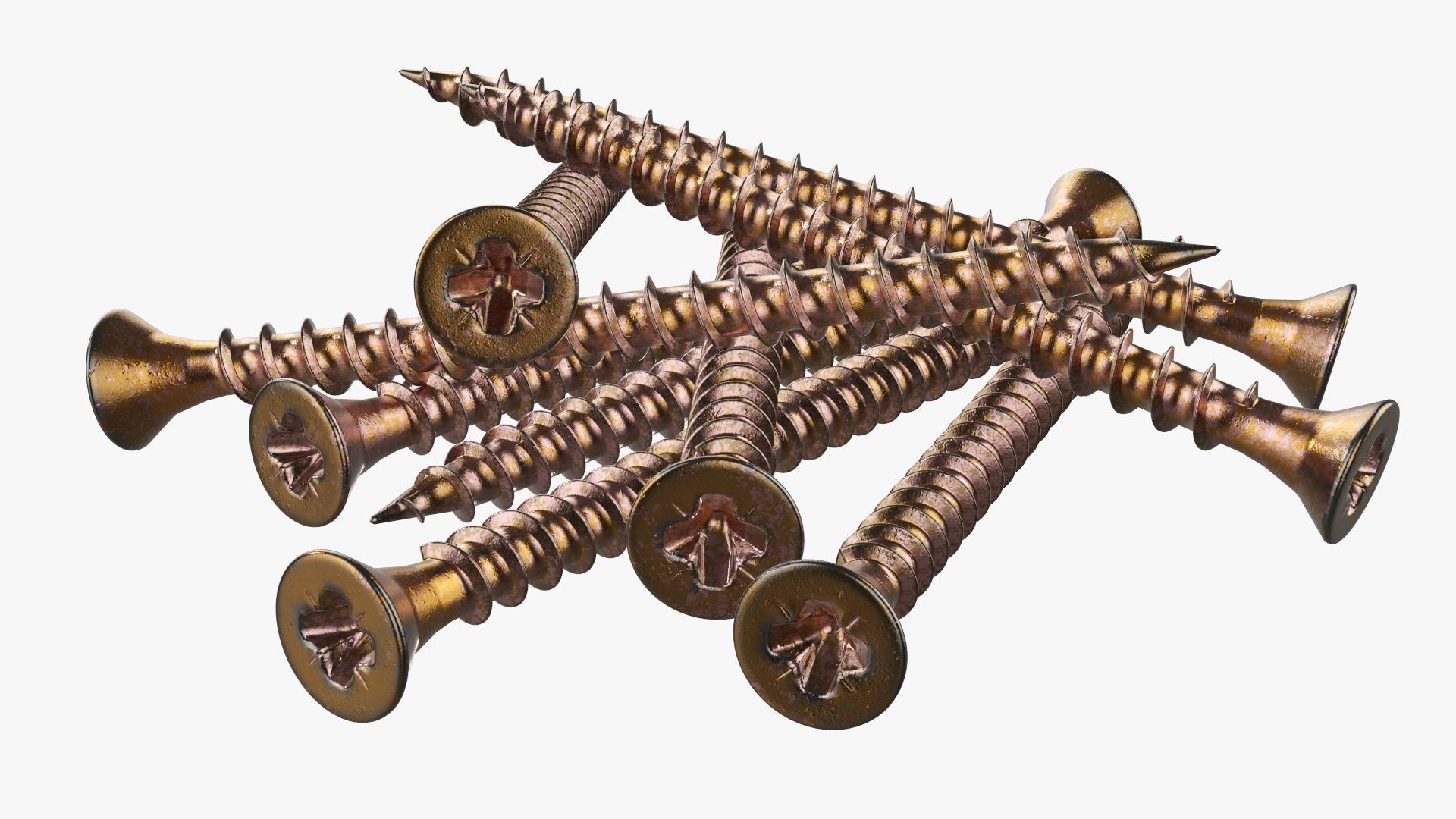 Wood metal screws 02 3D model_1