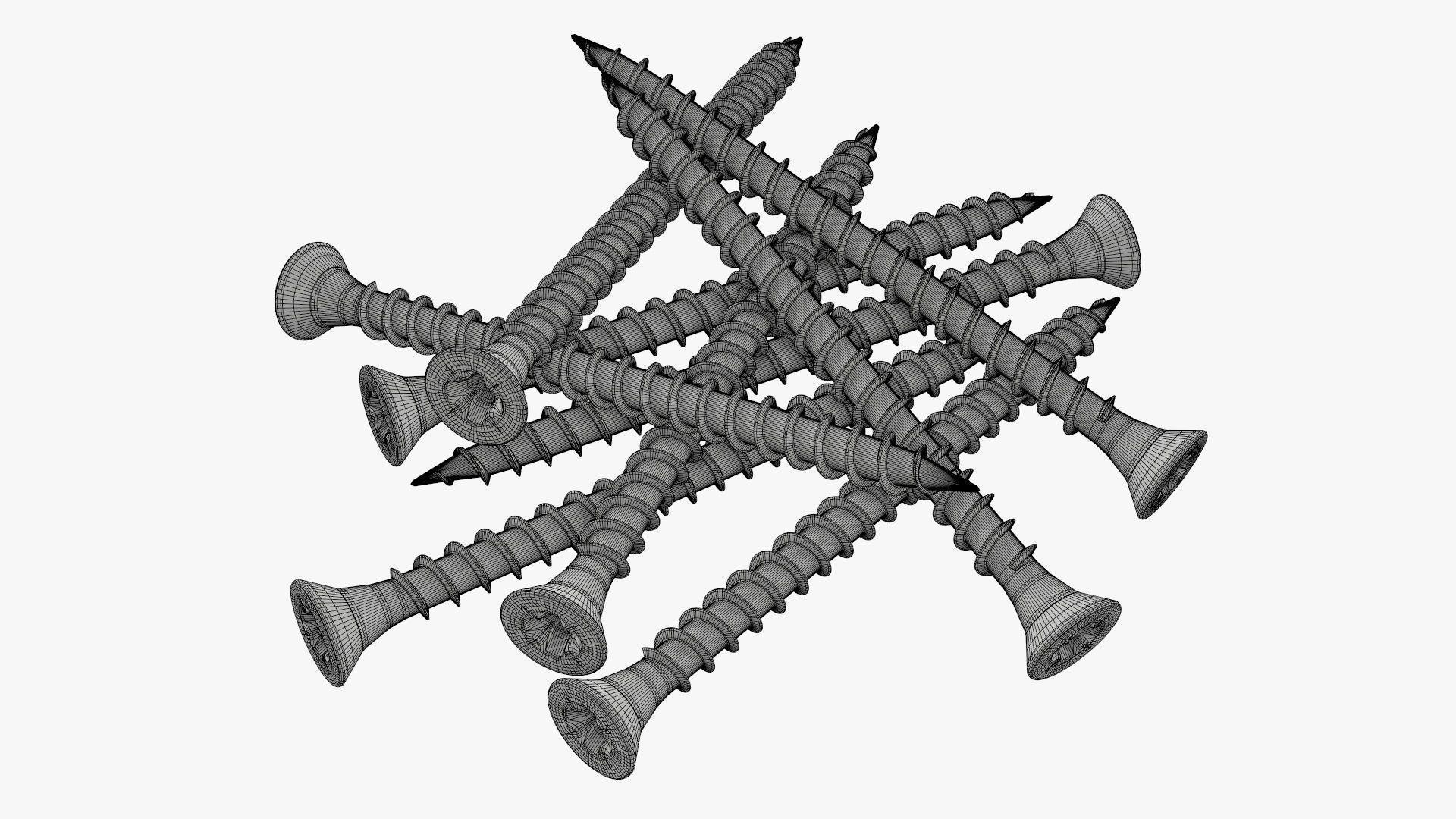 Wood metal screws 02 3D model_5