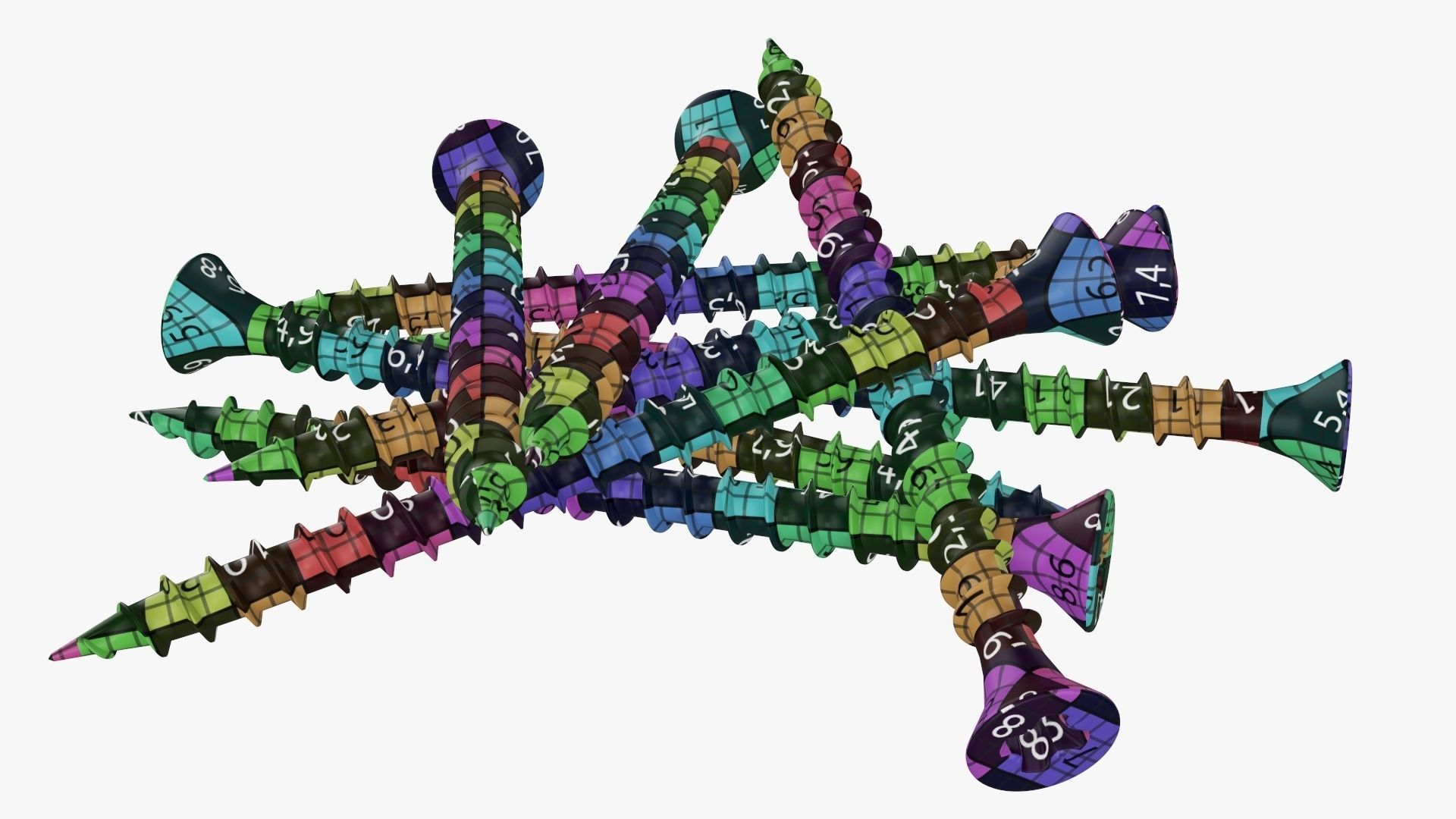 Wood metal screws 02 3D model_12