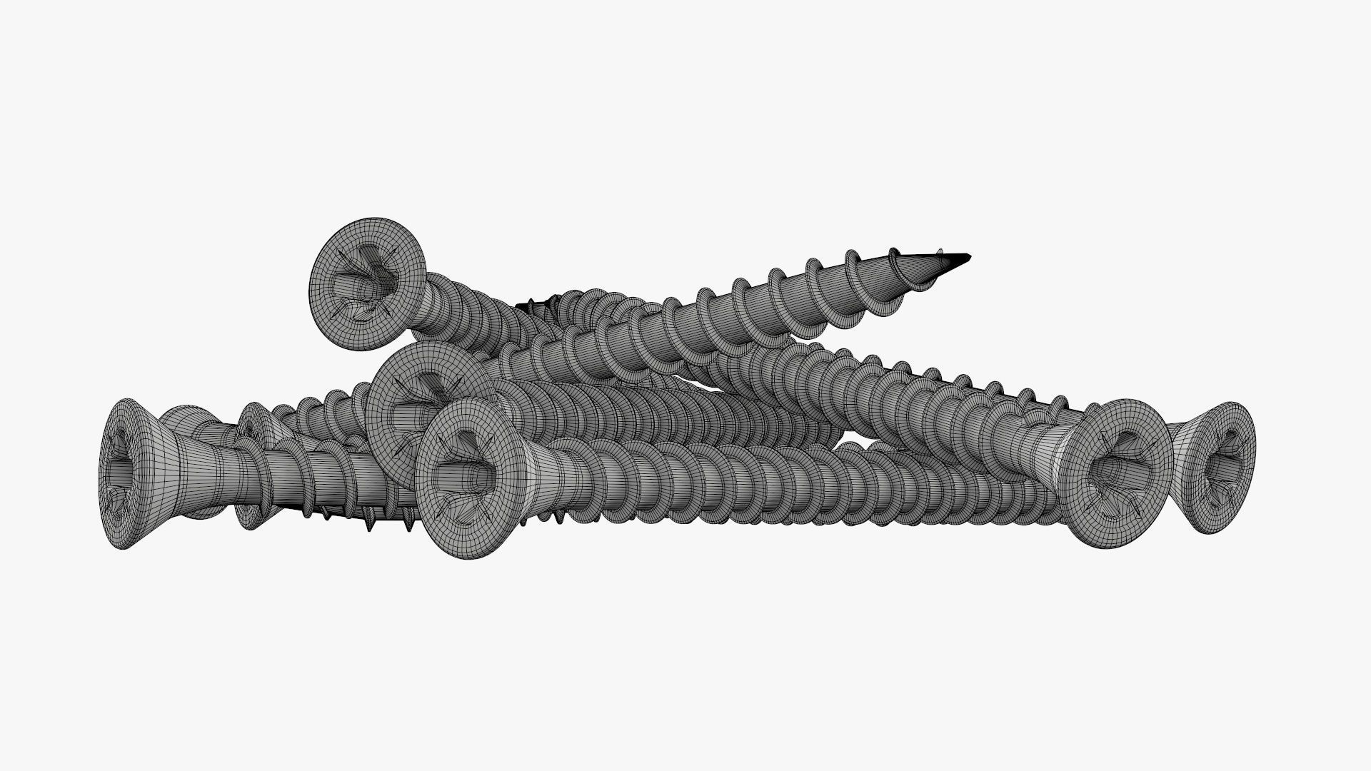Wood metal screws 02 3D model_8
