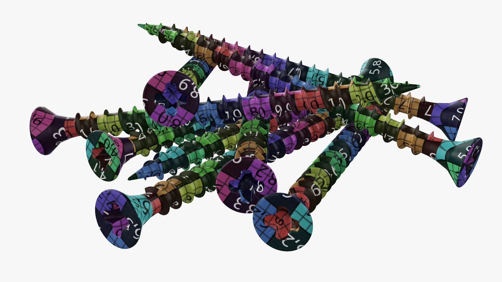 Wood metal screws 02 3D model_11