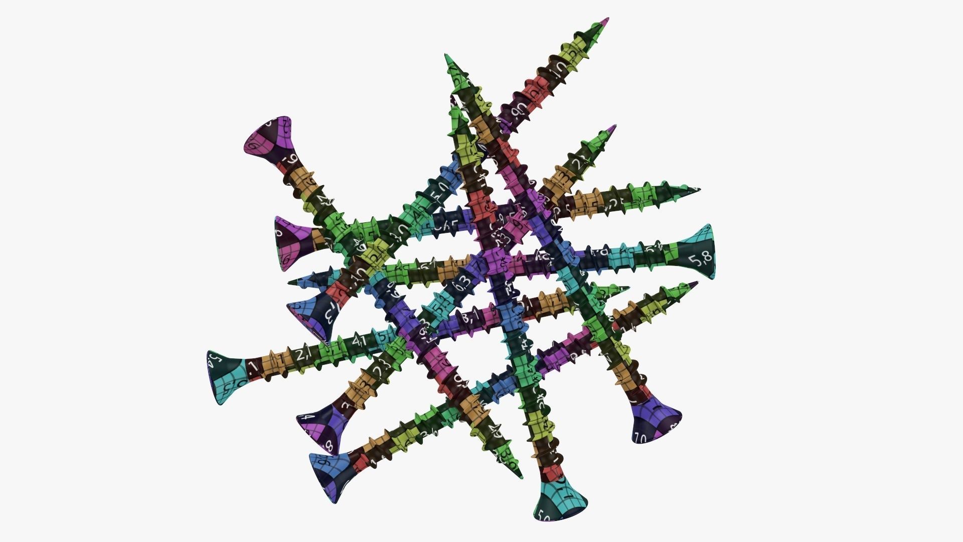 Wood metal screws 02 3D model_14