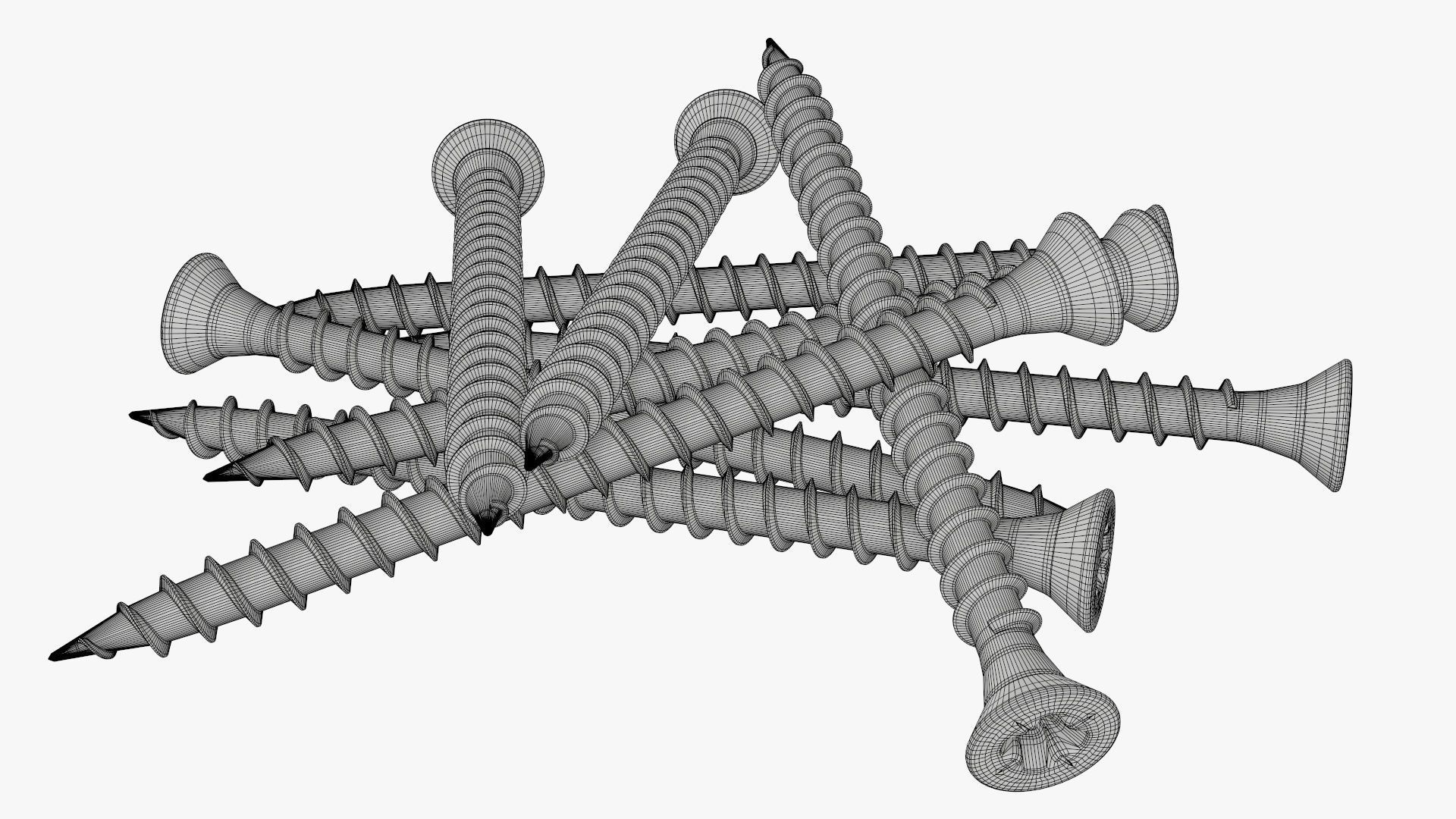 Wood metal screws 02 3D model_7