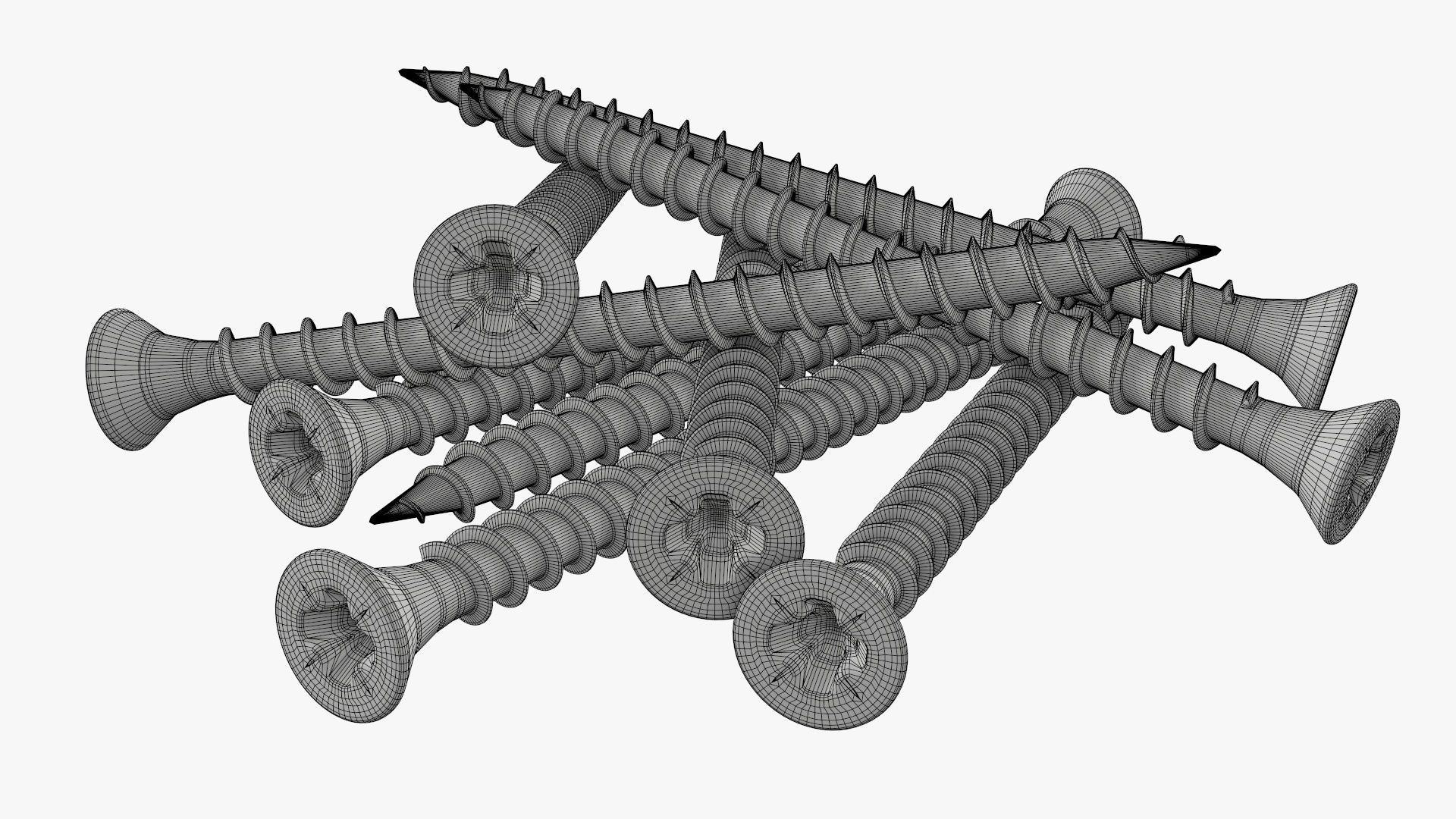 Wood metal screws 02 3D model_6