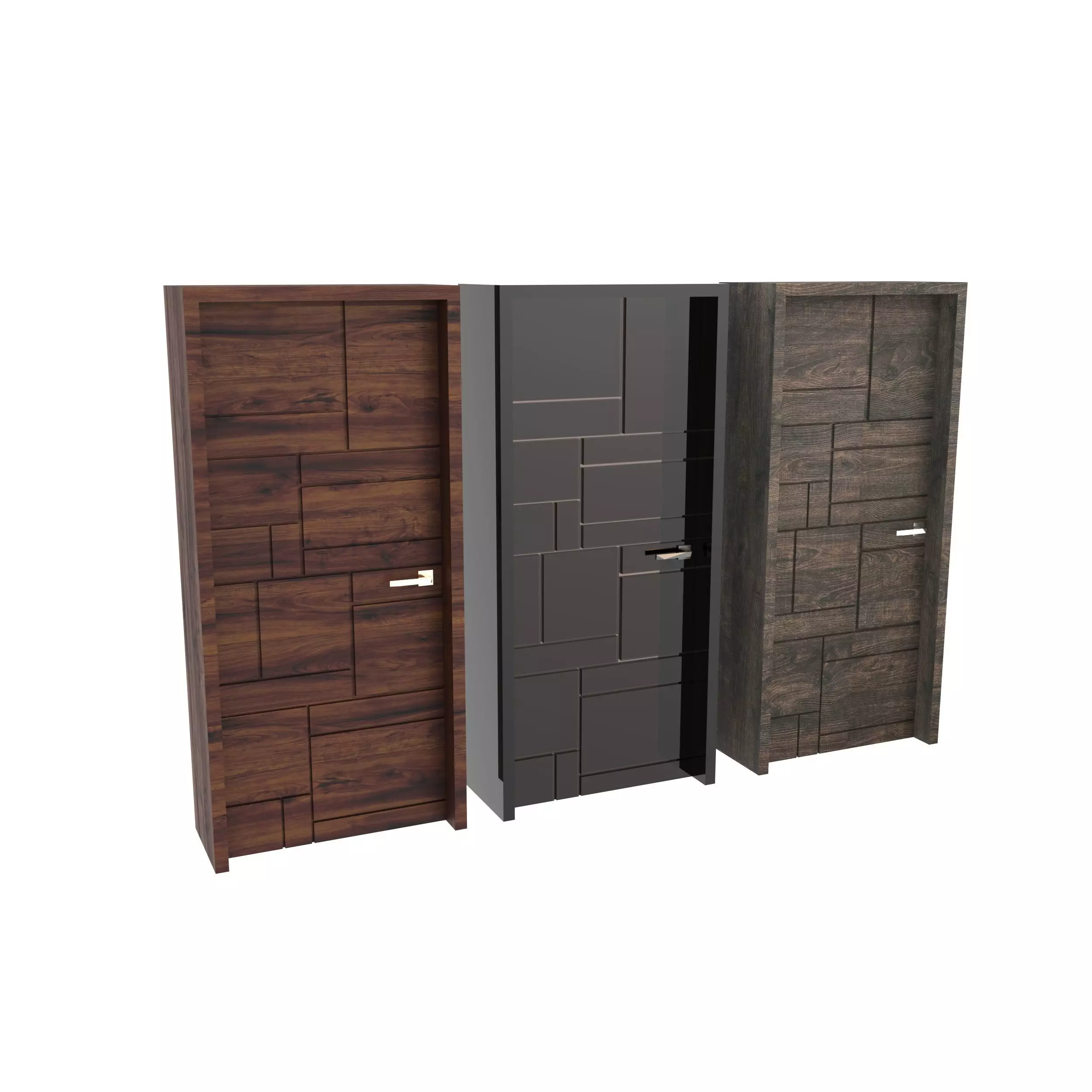 Hi-tech doors Low-poly 3D model_0