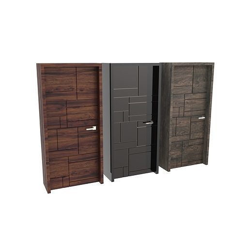 Hi-tech doors Low-poly 3D model