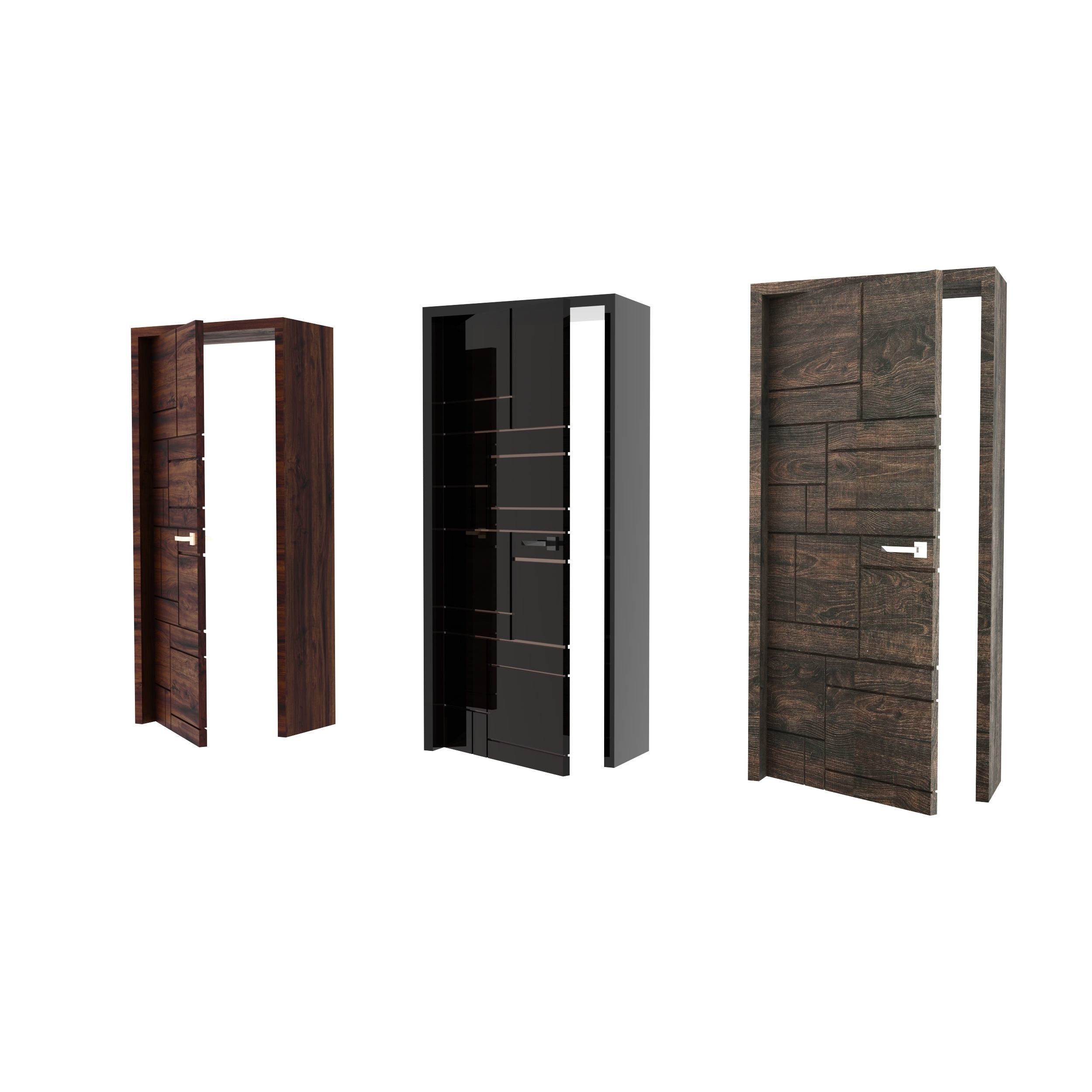 Hi-tech doors Low-poly 3D model_1