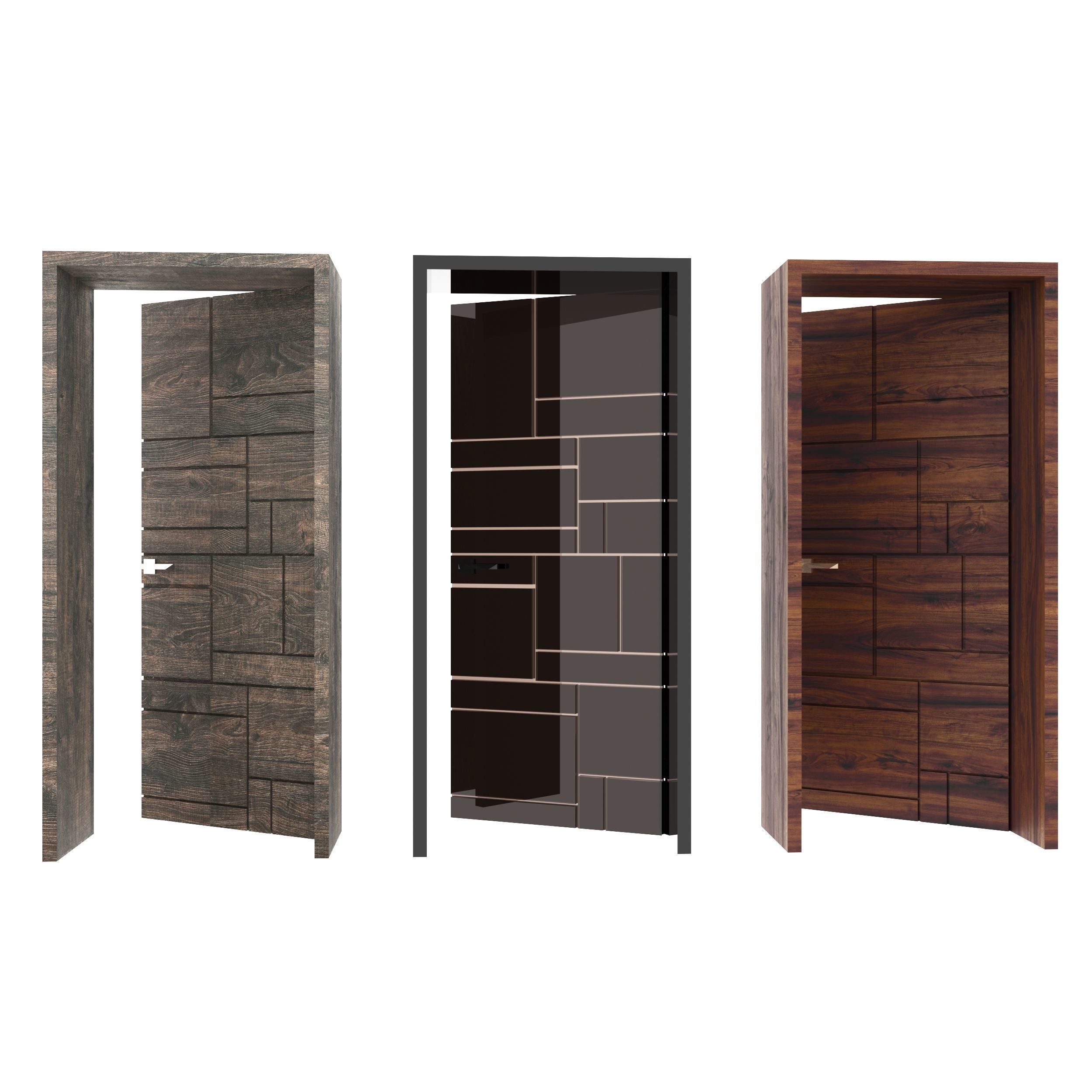 Hi-tech doors Low-poly 3D model_2