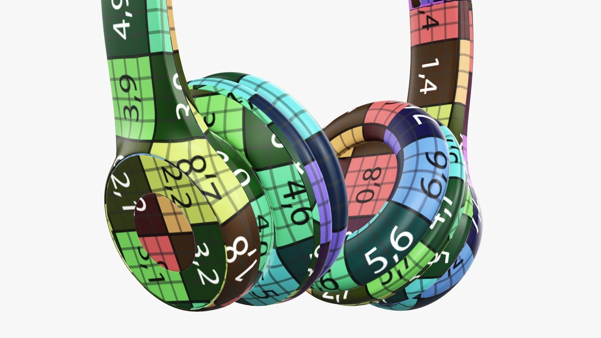 Bluetooth headphones blue 3D model_12