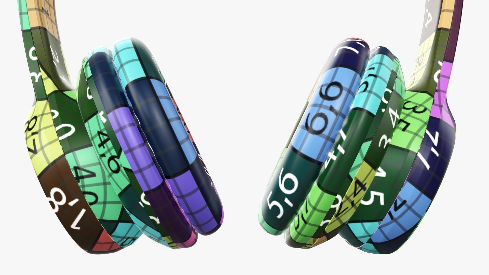 Bluetooth headphones blue 3D model_14