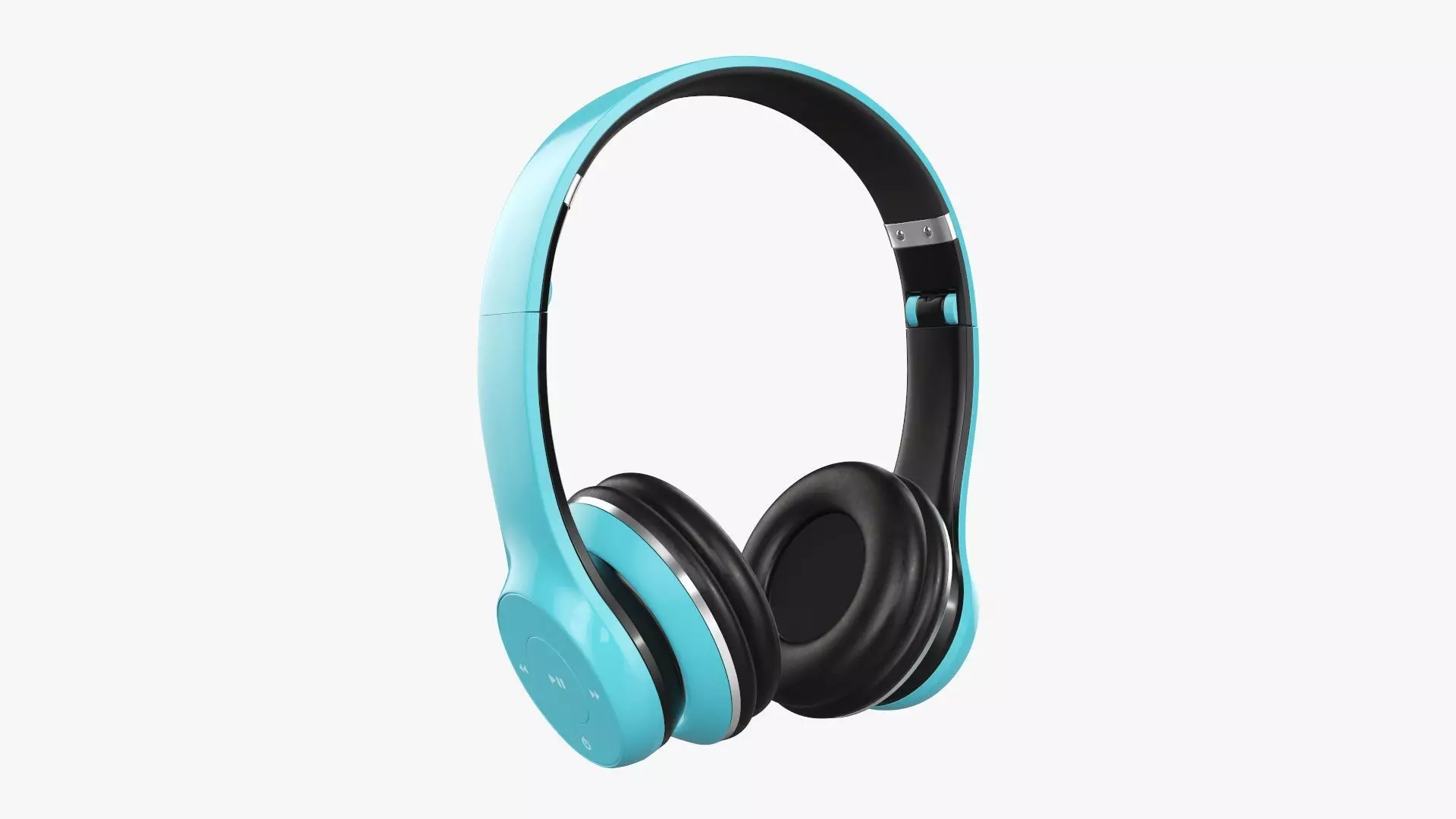 Bluetooth headphones blue 3D model_0