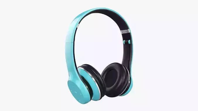 Bluetooth headphones blue 3D model