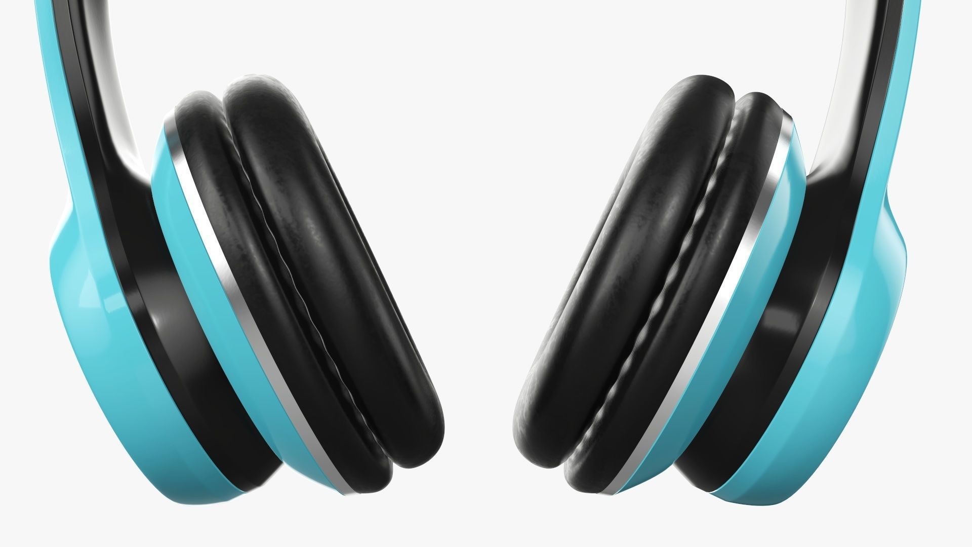 Bluetooth headphones blue 3D model_4