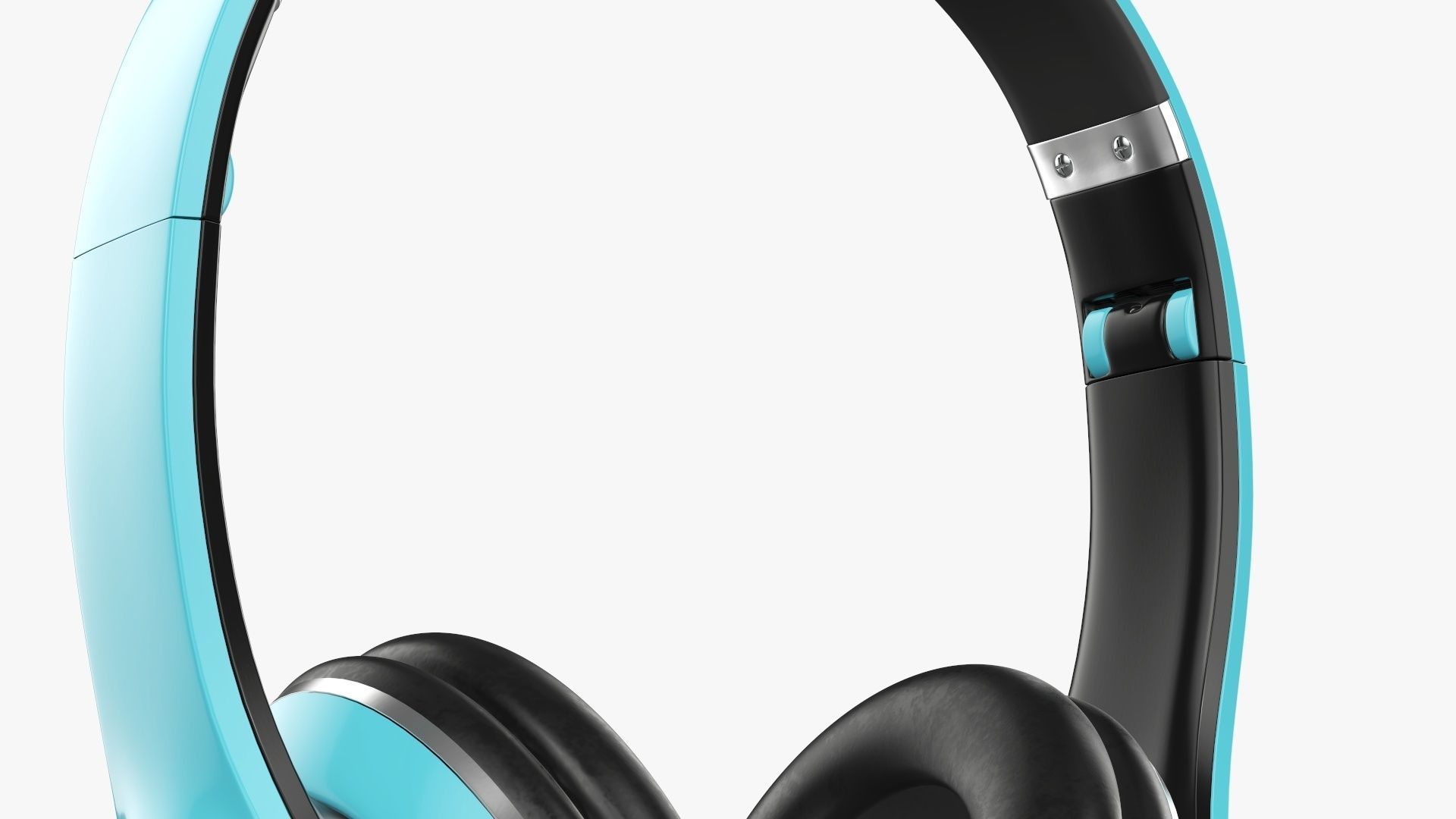 Bluetooth headphones blue 3D model_3