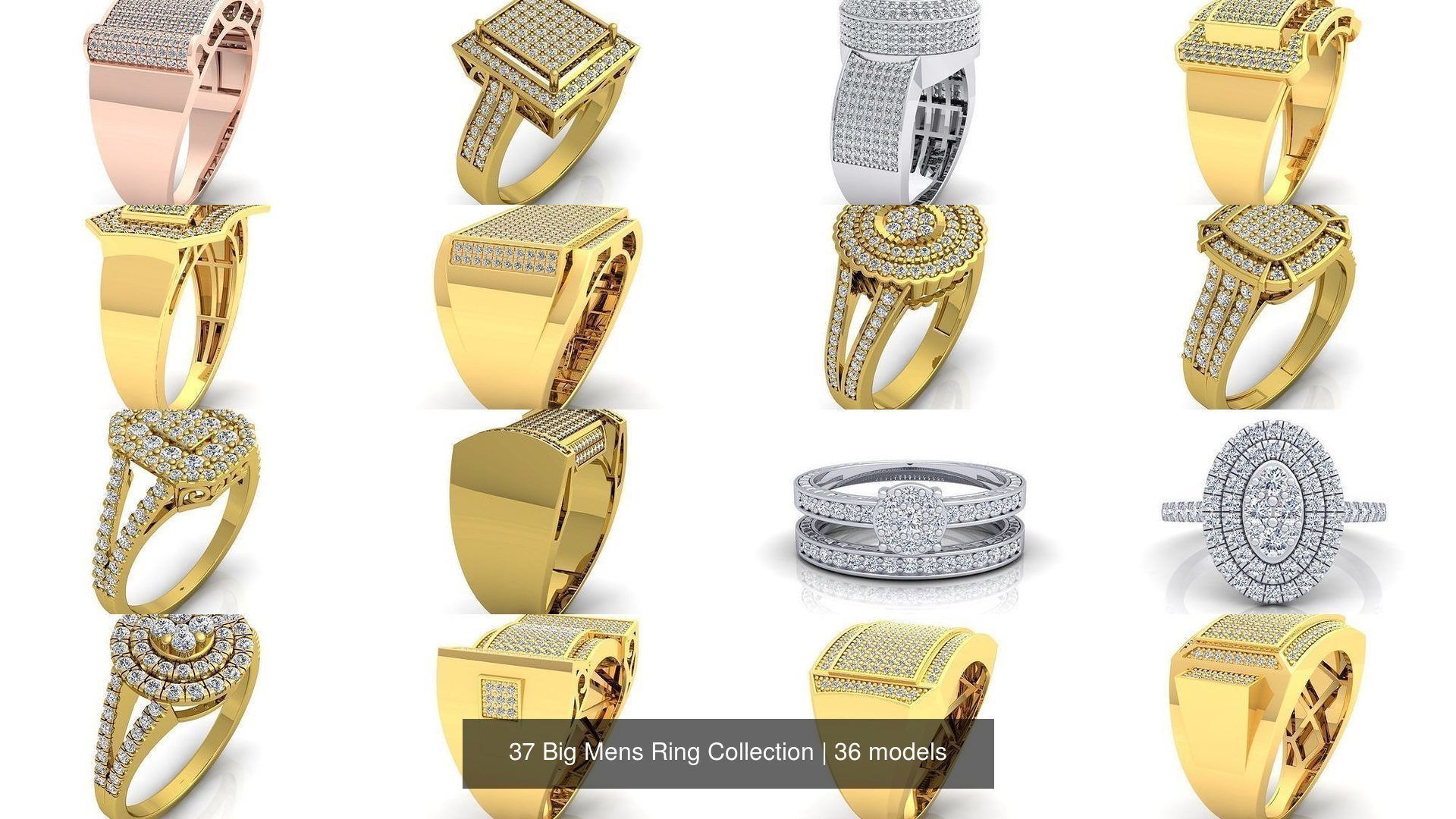 37 Big Mens Ring Collection _7