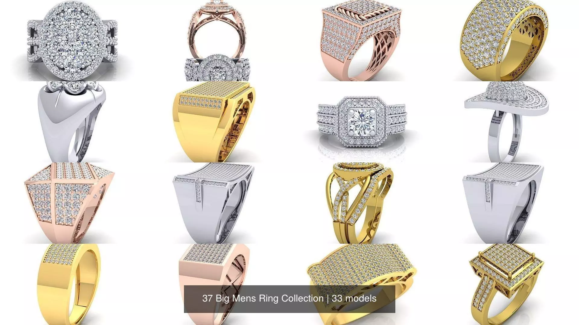 37 Big Mens Ring Collection _6