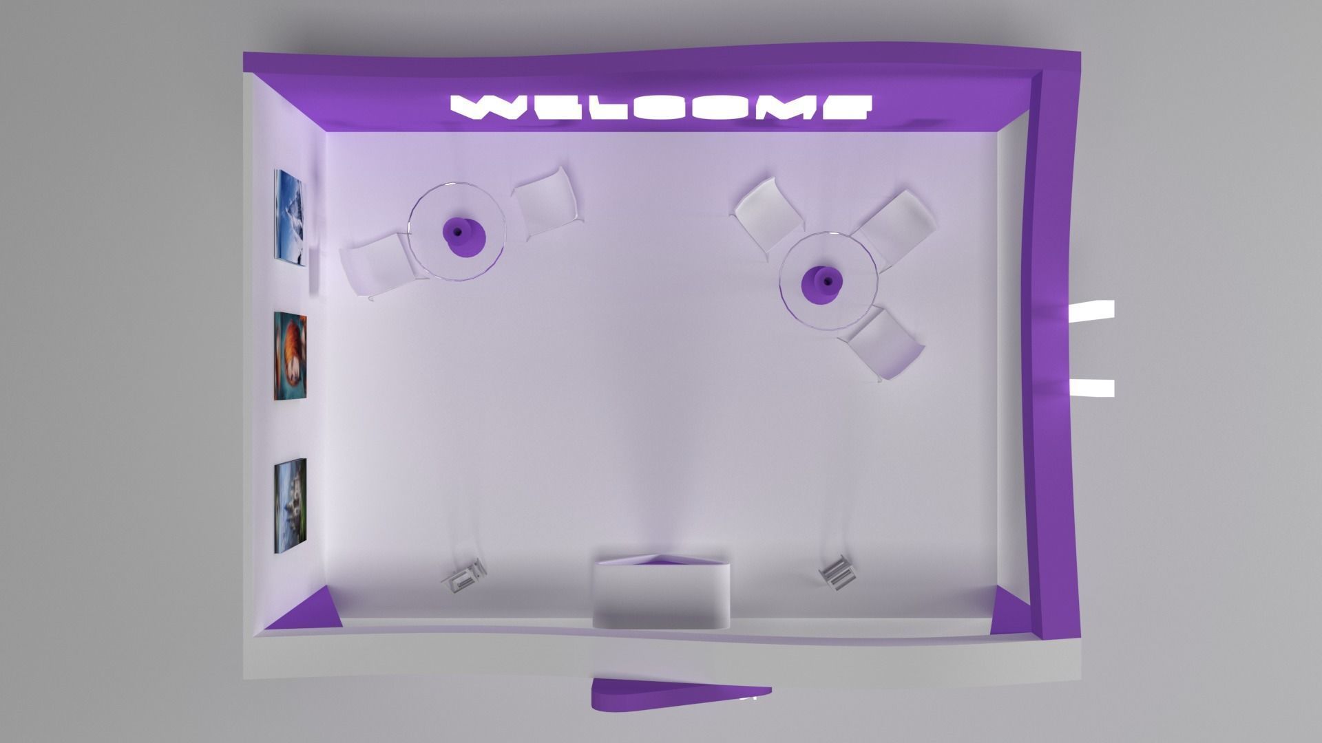 Exhibition Stall Low-poly 3D model_3