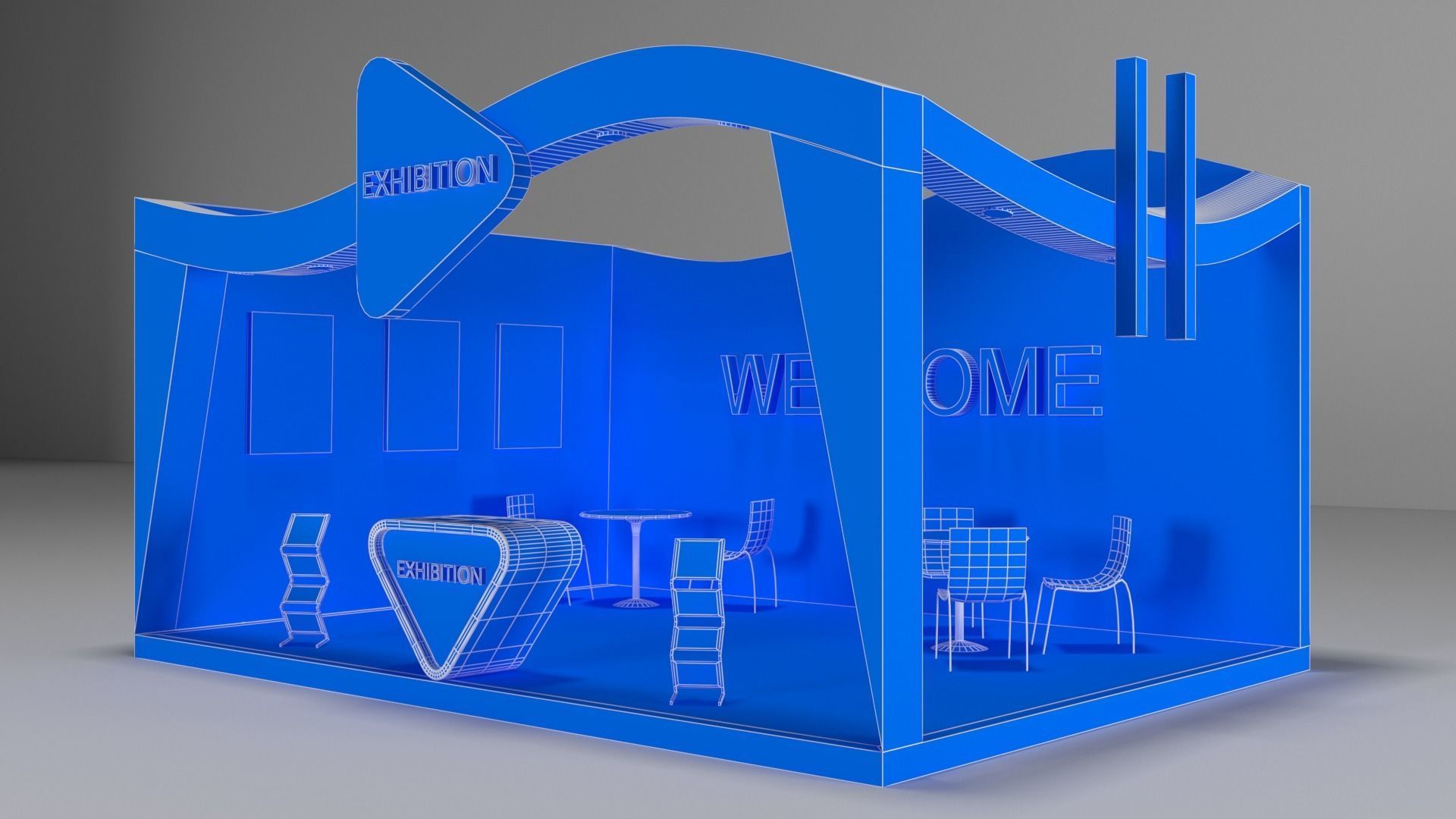 Exhibition Stall Low-poly 3D model_14