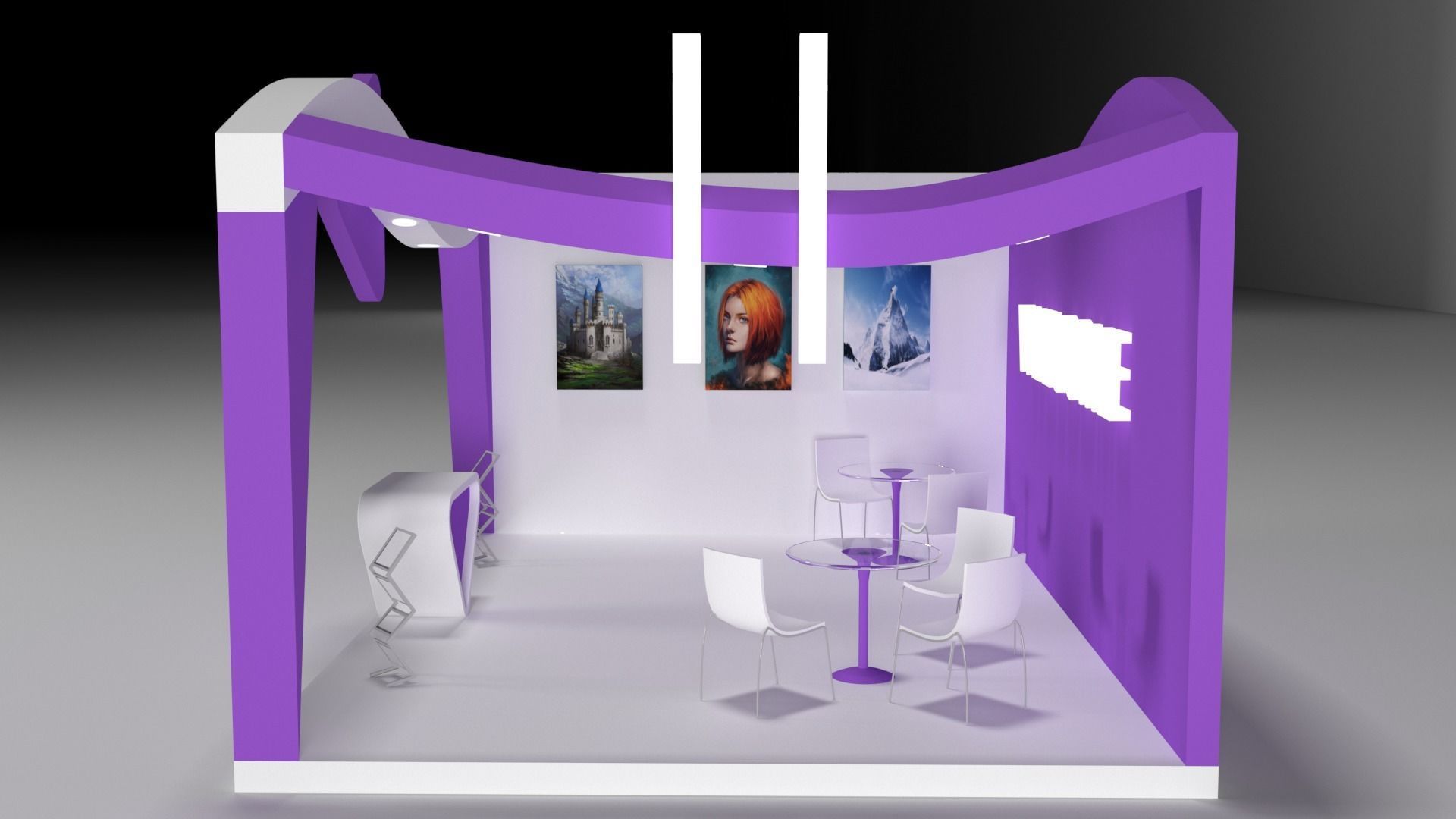 Exhibition Stall Low-poly 3D model_11
