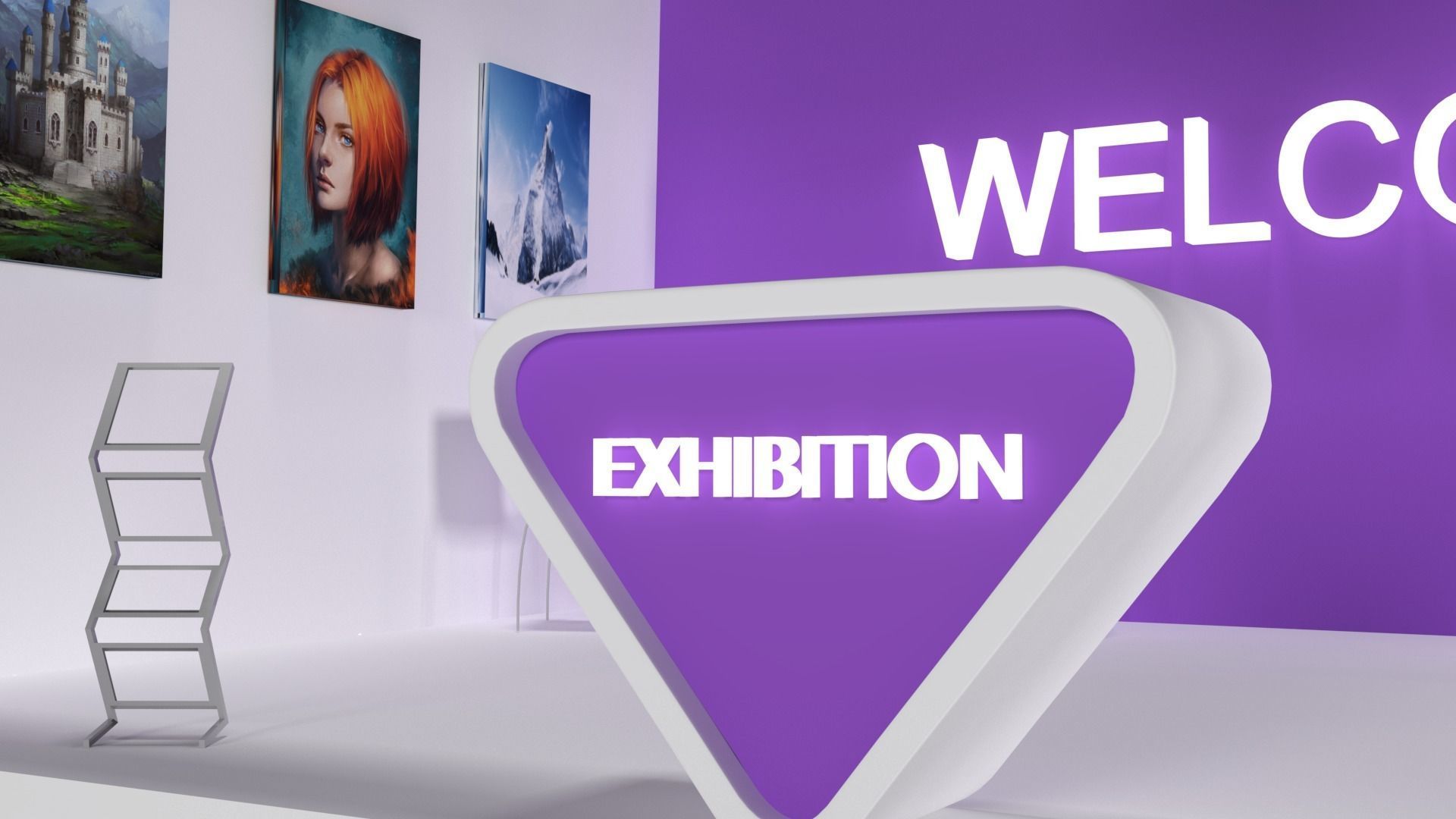 Exhibition Stall Low-poly 3D model_9