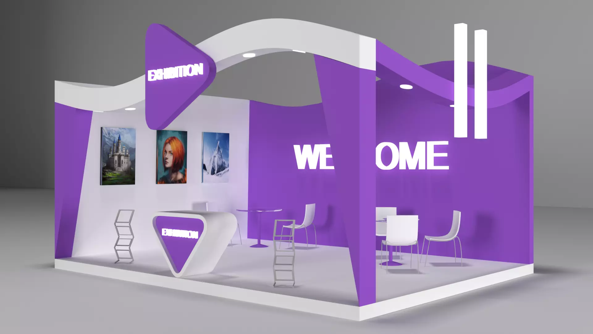 Exhibition Stall Low-poly 3D model_0