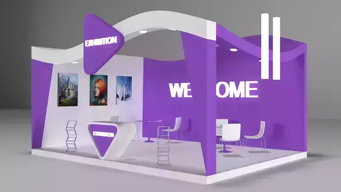 Exhibition Stall Low-poly 3D model