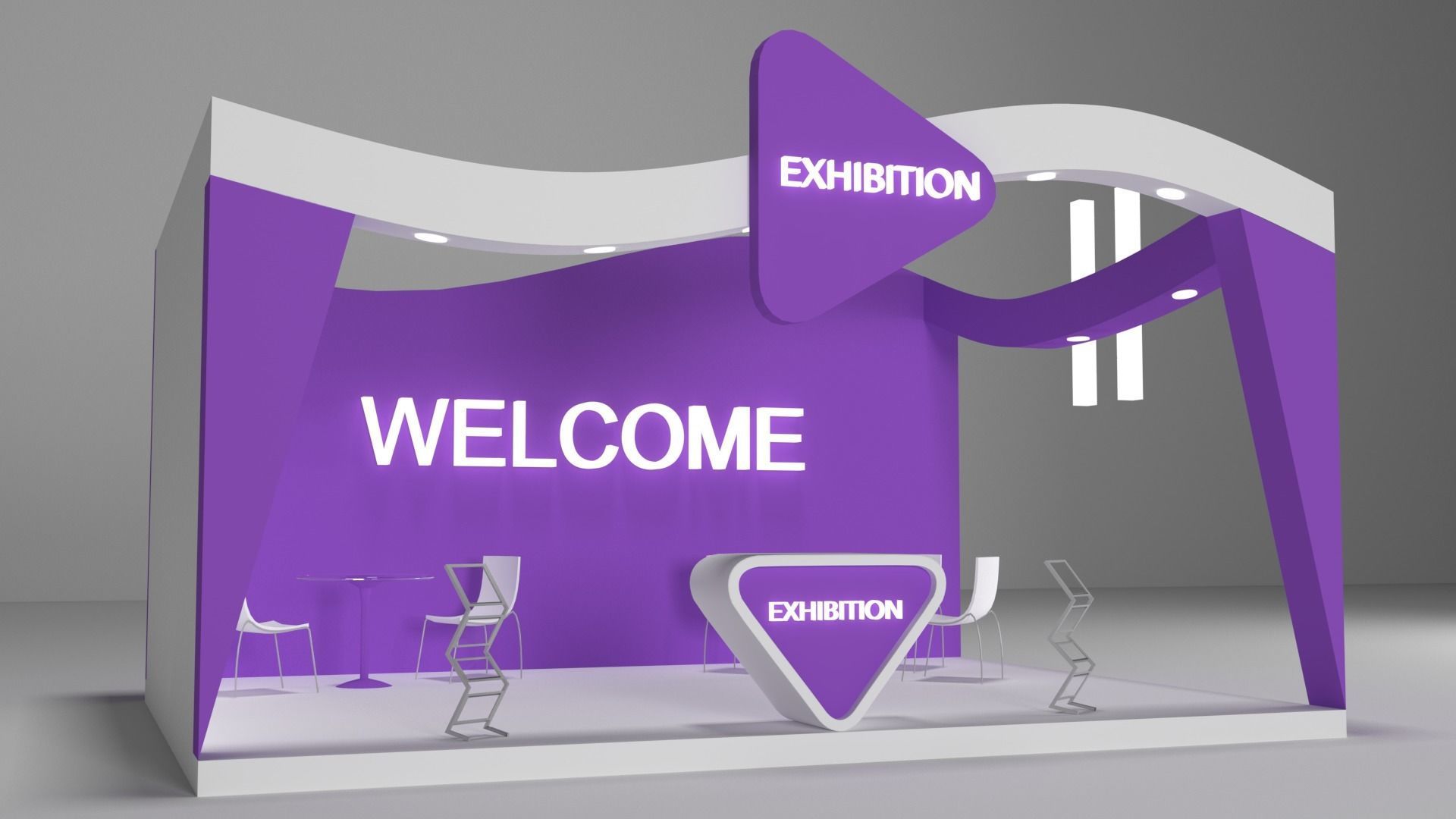 Exhibition Stall Low-poly 3D model_13