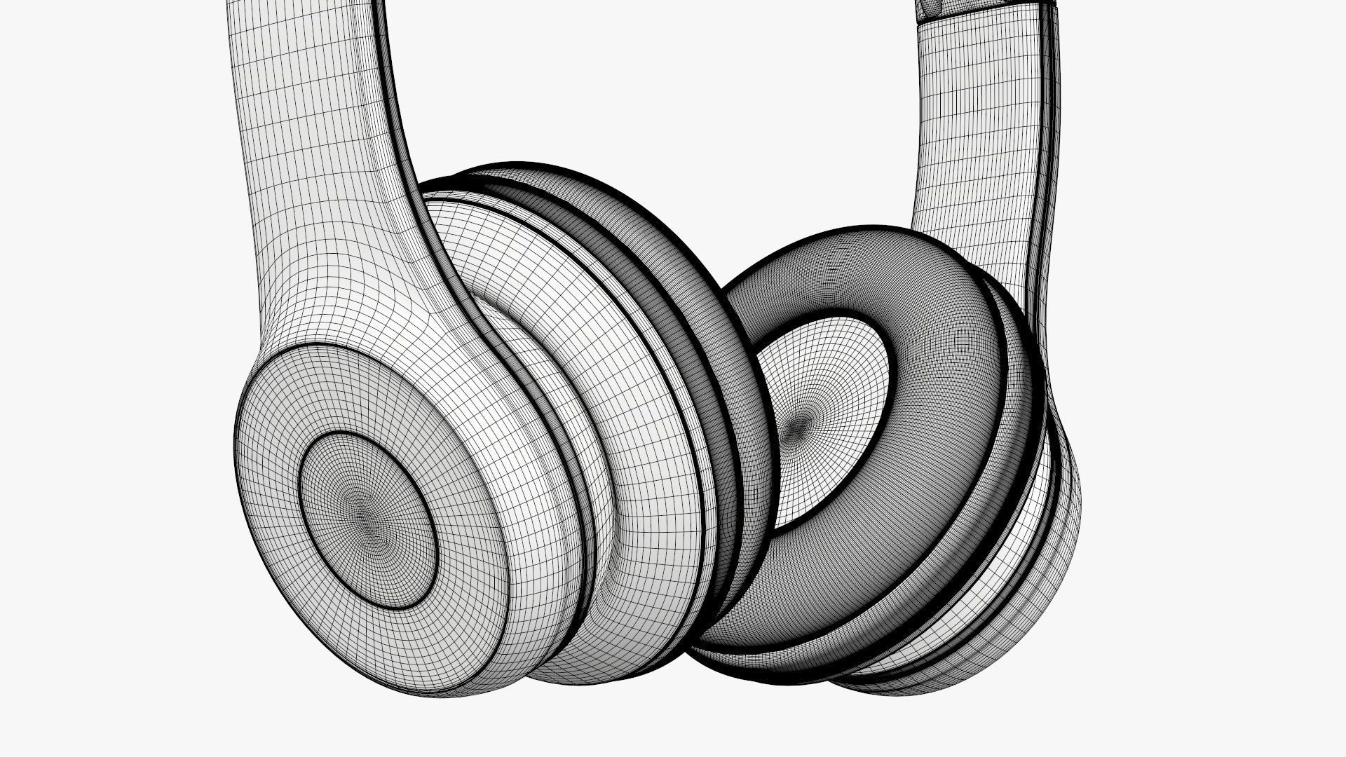 Bluetooth headphones black 3D model_7