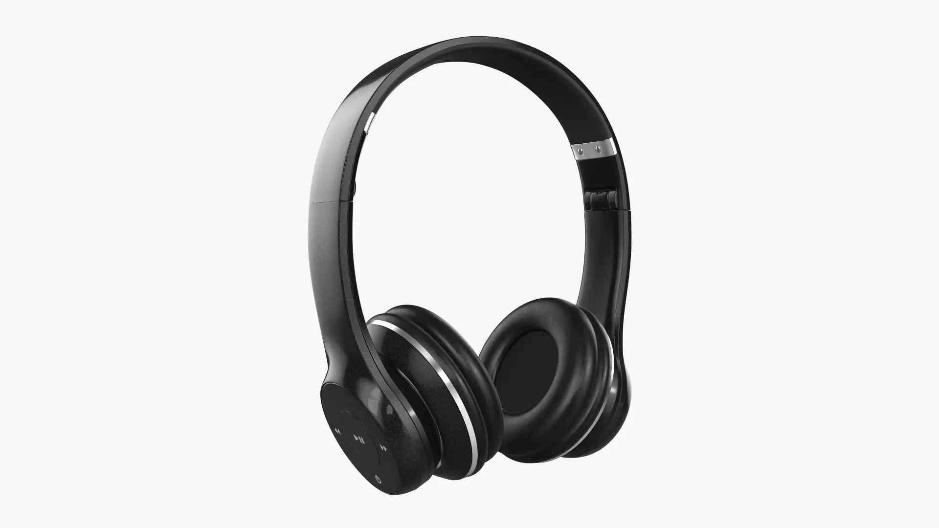 Bluetooth headphones black 3D model_0